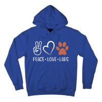 Peace Love Chocolate Labs Labrador Lab Mom Valentine's Day Gift Tall Hoodie