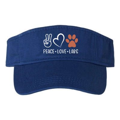 Peace Love Chocolate Labs Labrador Lab Mom Valentine's Day Gift Valucap Bio-Washed Visor