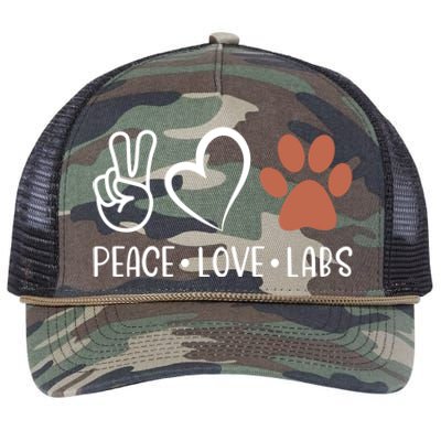 Peace Love Chocolate Labs Labrador Lab Mom Valentine's Day Gift Retro Rope Trucker Hat Cap