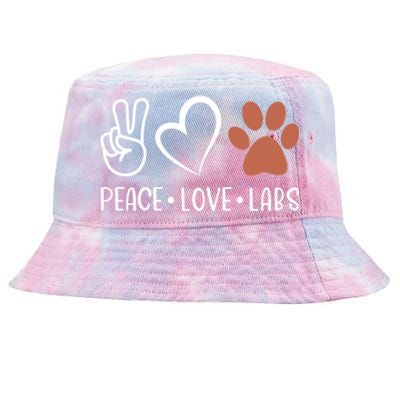 Peace Love Chocolate Labs Labrador Lab Mom Valentine's Day Gift Tie-Dyed Bucket Hat