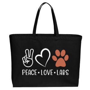 Peace Love Chocolate Labs Labrador Lab Mom Valentine's Day Gift Cotton Canvas Jumbo Tote