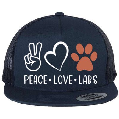 Peace Love Chocolate Labs Labrador Lab Mom Valentine's Day Gift Flat Bill Trucker Hat