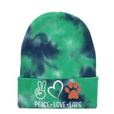 Peace Love Chocolate Labs Labrador Lab Mom Valentine's Day Gift Tie Dye 12in Knit Beanie