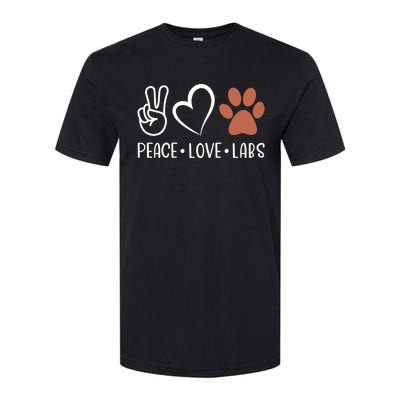 Peace Love Chocolate Labs Labrador Lab Mom Valentine's Day Gift Softstyle® CVC T-Shirt