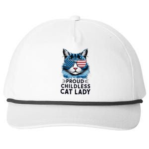 Proud Less Cat Lady Usa Flag Democrat Liberal Gift Snapback Five-Panel Rope Hat