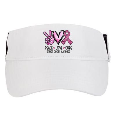 Peace Love Cure Pink Ribbon Cancer Breast Awareness Adult Drive Performance Visor