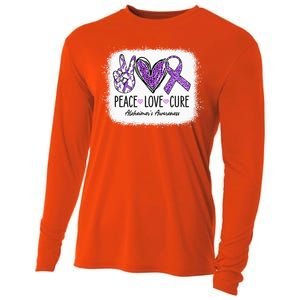 Peace Love Cure We Wear Purple For AlzheimerS Awareness Cooling Performance Long Sleeve Crew