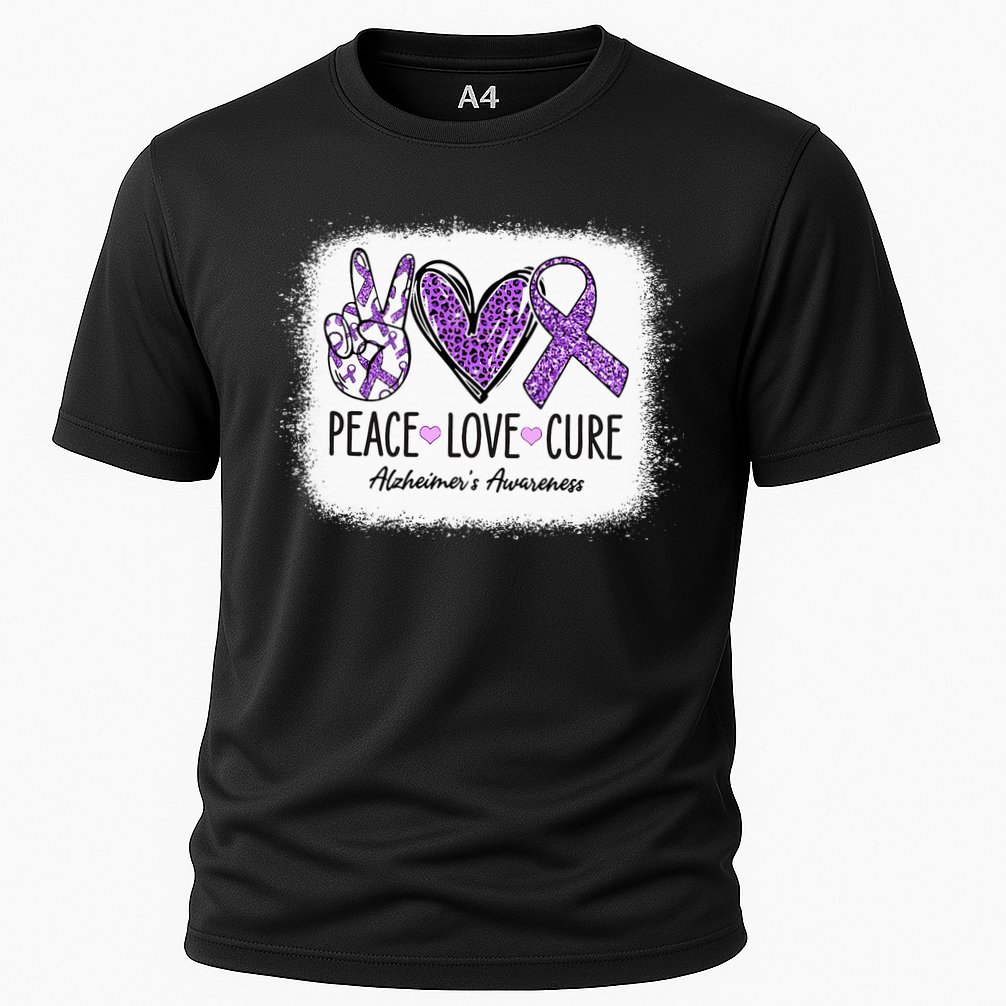Peace Love Cure We Wear Purple For AlzheimerS Awareness Cooling Performance Crew T-Shirt