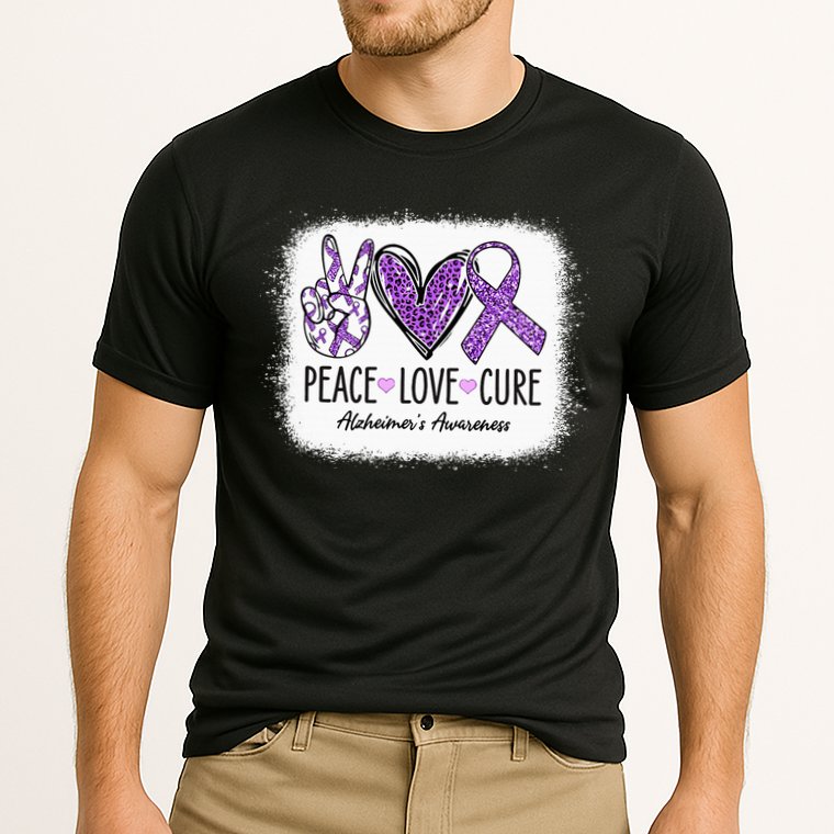 Peace Love Cure We Wear Purple For AlzheimerS Awareness Cooling Performance Crew T-Shirt