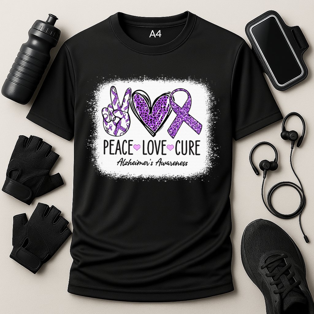 Peace Love Cure We Wear Purple For AlzheimerS Awareness Cooling Performance Crew T-Shirt