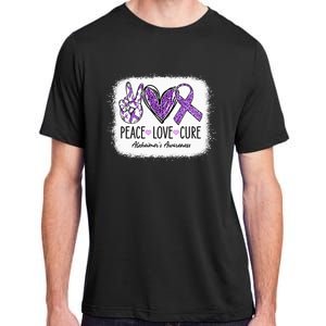 Peace Love Cure We Wear Purple For AlzheimerS Awareness Adult ChromaSoft Performance T-Shirt