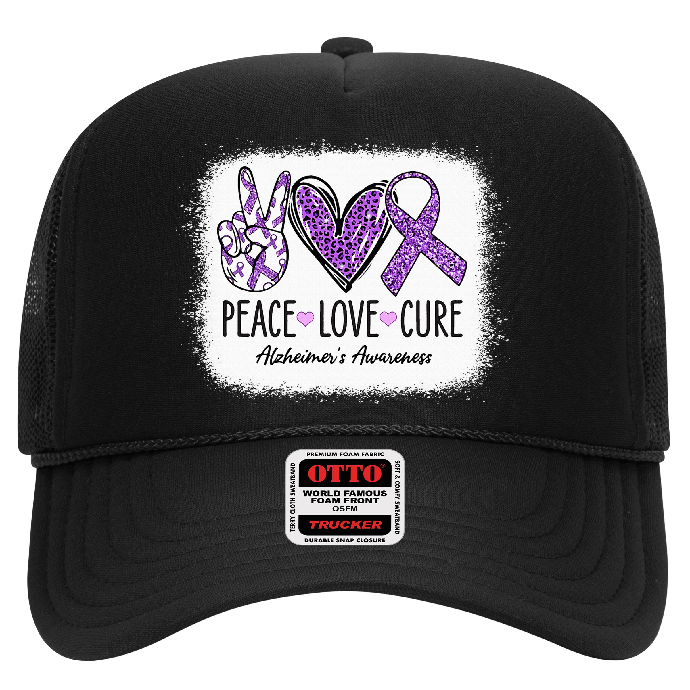 Peace Love Cure We Wear Purple For AlzheimerS Awareness Hat