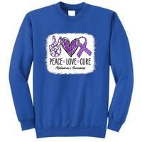 Peace Love Cure We Wear Purple For AlzheimerS Awareness Sweatshirt