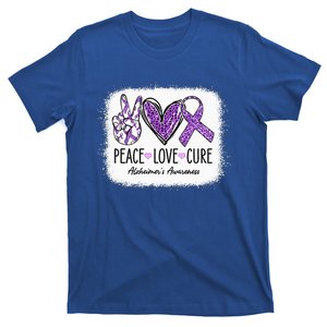 Peace Love Cure We Wear Purple For AlzheimerS Awareness T-Shirt