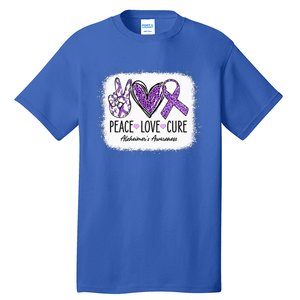 Peace Love Cure We Wear Purple For AlzheimerS Awareness Tall T-Shirt