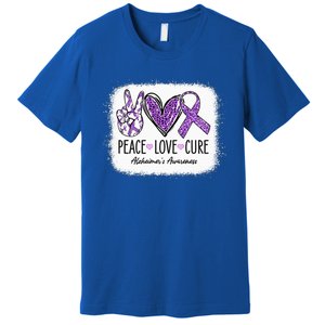 Peace Love Cure We Wear Purple For AlzheimerS Awareness Premium T-Shirt