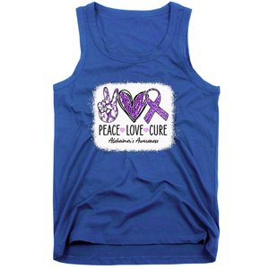 Peace Love Cure We Wear Purple For AlzheimerS Awareness Tank Top