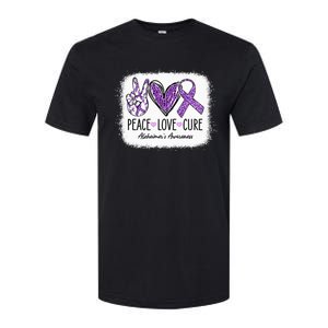 Peace Love Cure We Wear Purple For AlzheimerS Awareness Softstyle CVC T-Shirt