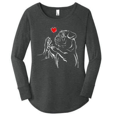 Pug Love Cute Dog Lover Owner Funny Gift Women's Perfect Tri Tunic Long Sleeve Shirt