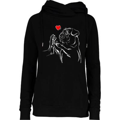 Pug Love Cute Dog Lover Owner Funny Gift Womens Funnel Neck Pullover Hood