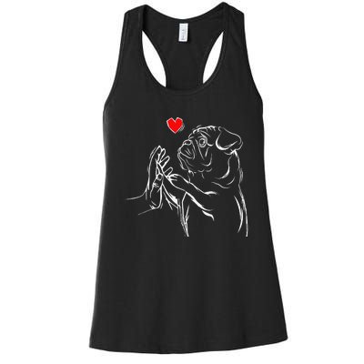 Pug Love Cute Dog Lover Owner Funny Gift Women's Racerback Tank