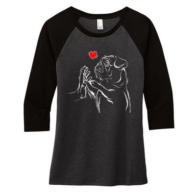 Pug Love Cute Dog Lover Owner Funny Gift Women's Tri-Blend 3/4-Sleeve Raglan Shirt