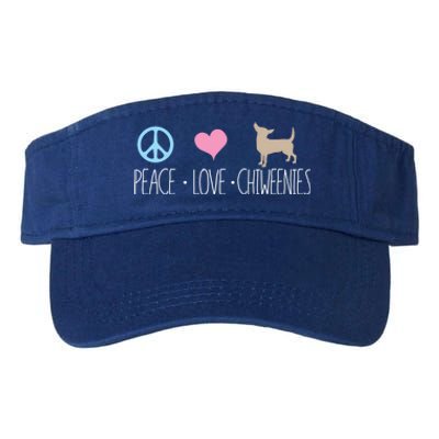 Peace Love Chiweenies Gift Cute Chiweenie Gift Meaningful Gift Valucap Bio-Washed Visor