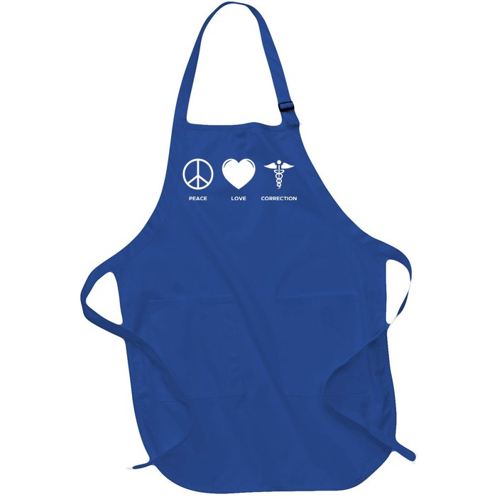 Peace Love Correction Prison Nursing Gift Full-Length Apron With Pockets