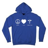 Peace Love Correction Prison Nursing Gift Tall Hoodie