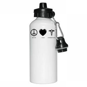 Peace Love Correction Prison Nursing Gift Aluminum Water Bottle