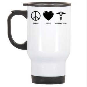 Peace Love Correction Prison Nursing Gift Stainless Steel Travel Mug