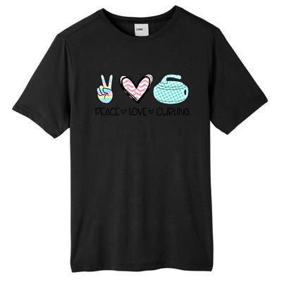 Peace Love Curling Cute Design Teen Gift Tall Fusion ChromaSoft Performance T-Shirt