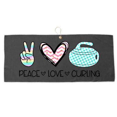 Peace Love Curling Cute Design Teen Gift Large Microfiber Waffle Golf Towel