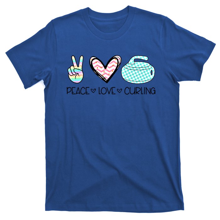 Peace Love Curling Cute Design Teen Gift T-Shirt