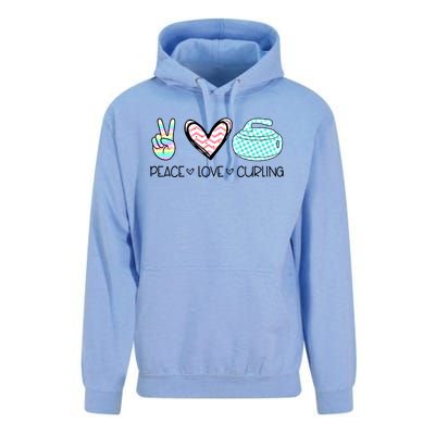 Peace Love Curling Cute Design Teen Gift Unisex Surf Hoodie