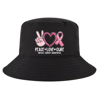 Peace Love Cure Breast Cance Awareness Cool Comfort Performance Bucket Hat
