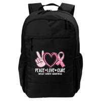 Peace Love Cure Breast Cance Awareness Backpack