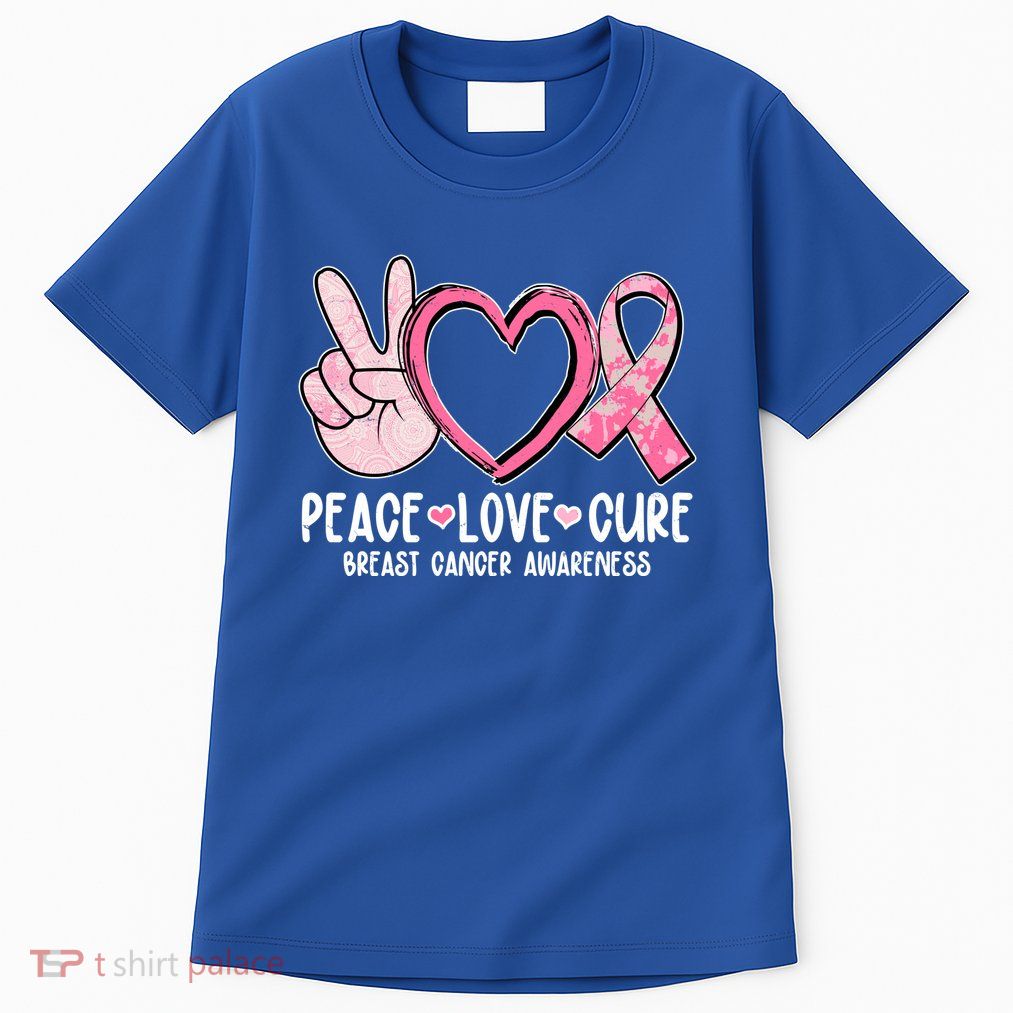 Peace Love Cure Breast Cance Awareness Tall T-Shirt