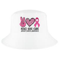 Peace Love Cure Breast Cancer Awareness Warrior Pink Ribbon Cool Comfort Performance Bucket Hat