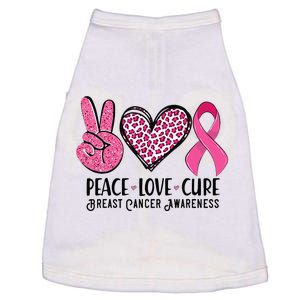 Peace Love Cure Breast Cancer Awareness Warrior Pink Ribbon Doggie Tank