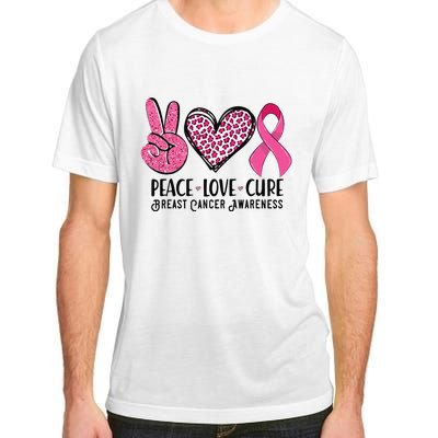 Peace Love Cure Breast Cancer Awareness Warrior Pink Ribbon Adult ChromaSoft Performance T-Shirt