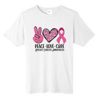 Peace Love Cure Breast Cancer Awareness Warrior Pink Ribbon Tall Fusion ChromaSoft Performance T-Shirt