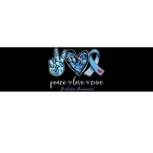 Peace love cure blue ribbon diabetes awareness month Bumper Sticker