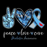 Peace love cure blue ribbon diabetes awareness month Baby Bodysuit