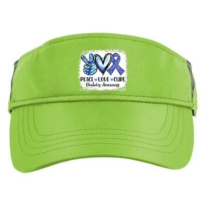 Peace Love Cure Diabetes Awareness Blue Ribbon Adult Drive Performance Visor