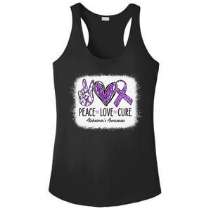 Peace Love Cure We Wear Purple For AlzheimerS Awareness Gift Ladies PosiCharge Competitor Racerback Tank