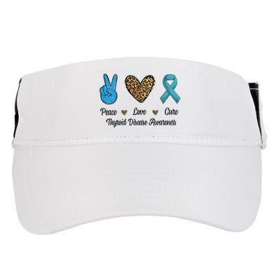 Peace Love Cure Thyroid Disease Awareness Survivor Leopard Adult Drive Performance Visor