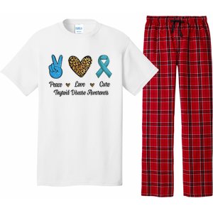 Peace Love Cure Thyroid Disease Awareness Survivor Leopard Pajama Set