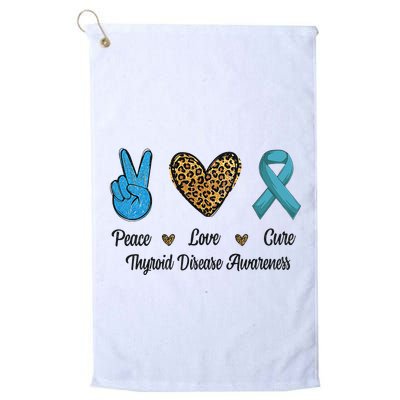 Peace Love Cure Thyroid Disease Awareness Survivor Leopard Golf Towel