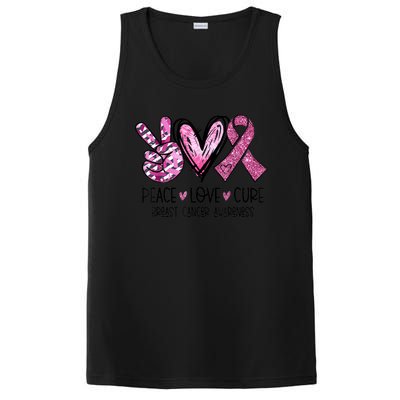 Peace Love Cure Pink Ribbon Cancer Breast Awareness  PosiCharge Competitor Tank